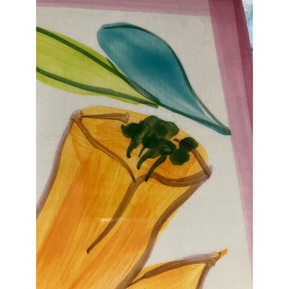 RARE Italian Pastel Floral Ceramic Trivet 8’ - Picture 3 of 7